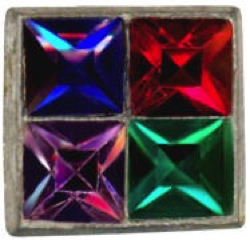 22-1.3.3  Geometric designs - 4-sided figures - square - glass in metal